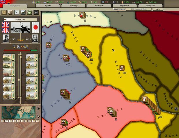 43-08-06: walki w Iraku z japsami - w porównaniu z nimi zdobywanie Tobruku czy Trypolisu to był relaks :/ Cesarz rzucił około 100 dywizji (na oko) #HoI2