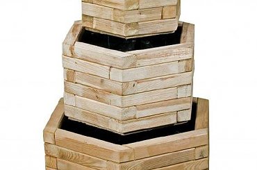 #donica #doniczka #drewniana #sześciokątna #kwietnik #zpd #marczak