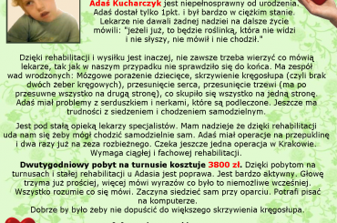 Adam Kucharczyk - Zespół wad wrodzonych, Mózgowe porażenie dziecięce (MPD), Wodogłowie, Skrzywienie kręgosłupa, Przesunięcie serca, przesunięcie trzewi --- http://pomagamy.dbv.pl/ #AdamKucharczyk #ZespółWadWrodzonych #MPD #Wodogłowie