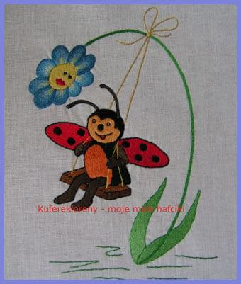 Biedronka na huśtawce #biedronka #HaftCieniowany