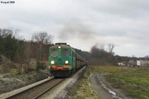 22.11.2008 (Nietków) ST43-100 zbliża się do byłego przystanku w Nietkowie z pociągiem towarowym rel Guben - Czerwieńsk i dalej.