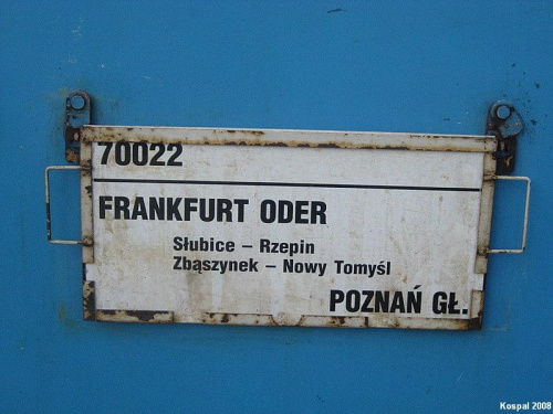 tablica kierunkowa poc osobowego Frankfurt n/O - Poznań Gł