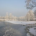 Foto: Sylwester Nicewicz - Kozioł i rzeka Pisa w zimowej szacie #Kozioł #rzeka #Pisa #podlaskie #kościół #zima #foto #Sylwester #Nicewicz