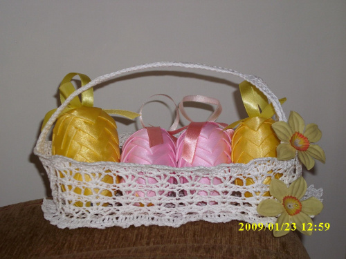 Moje szydełkowanie
Wielkanoc2009r.
Koszyczek na jajeczka wielkanocne