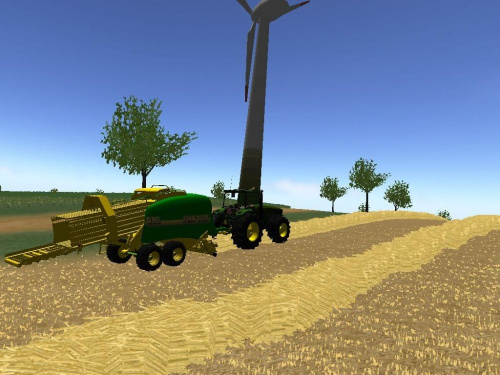 John Deere 8530 + prasa do słomy John Deere 690 #LandwirtschaftsSimulator2008 #JohnDeere