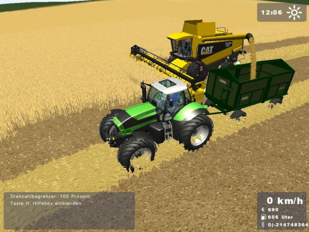 CAT LEXION 480 R + Deutz Agrotron X720 #LandwirtschaftsSimulator2008 #CAT #LEXION #Deutz #Agrotron #X720