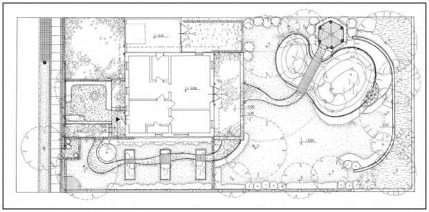 Projekt ogrodu przydomowego - rzut